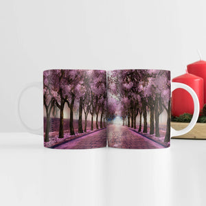 Cherry Blossom Strolls Mug Mug White Clock Canvas