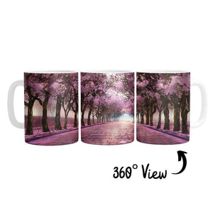 Cherry Blossom Strolls Mug Mug White Clock Canvas