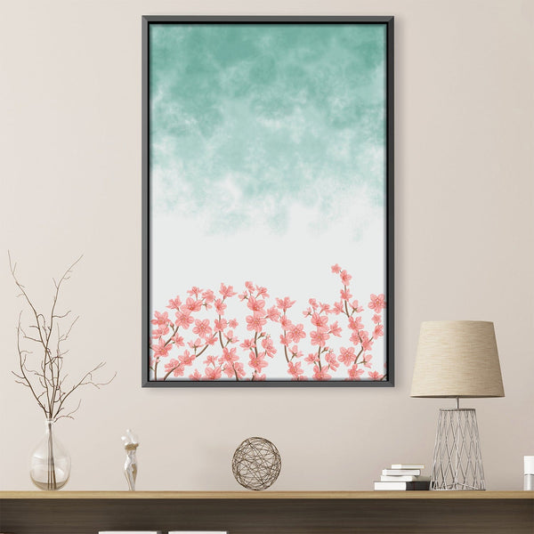 Cherry Blossoms In The Sky Canvas Art Clock Canvas