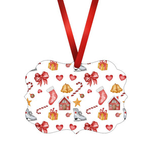 Christmas Love Ornament Christmas Ornament Victorian 10.8 x 8cm Clock Canvas