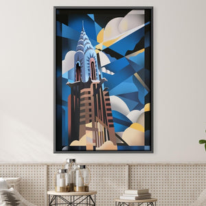 Chrysler Sky Canvas Art Clock Canvas