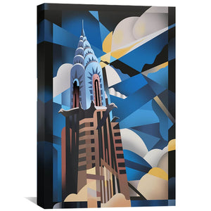 Chrysler Sky Canvas Art 30 x 45cm / Unframed Canvas Print Clock Canvas
