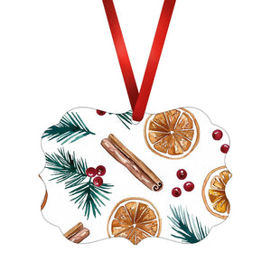 Cinnamon and Oranges Ornament Christmas Ornament Victorian 10.8 x 8cm Clock Canvas