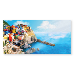 Cinque Terre Canvas Art Clock Canvas