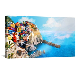 Cinque Terre Canvas Art Clock Canvas