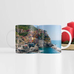 Cinque Terre Coastline Mug Mug White Clock Canvas