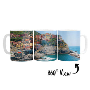 Cinque Terre Coastline Mug Mug White Clock Canvas