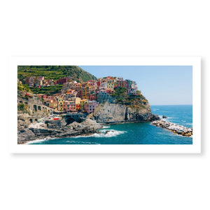 Cinque Terre Coastline Print Art Clock Canvas