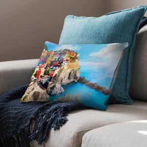 Cinque Terre Cushion Cushion Cushion Landscape Clock Canvas
