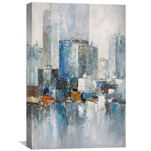 City Beauty Oil Painting Oil Clock Canvas