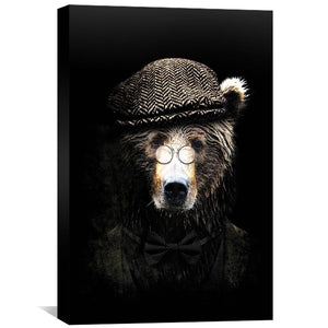 Classy Bear Canvas Art Clock Canvas