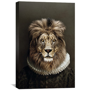 Classy Lion 2 Canvas Art Clock Canvas