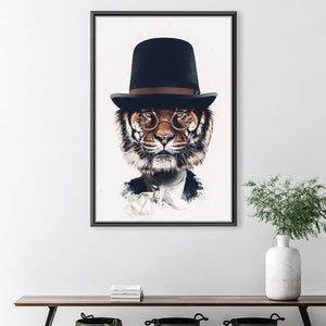 Classy Tiger Light Canvas Art 30 x 45cm / Unframed Canvas Print Clock Canvas