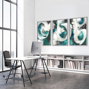 Clouded Abstract Canvas Art Clock Canvas