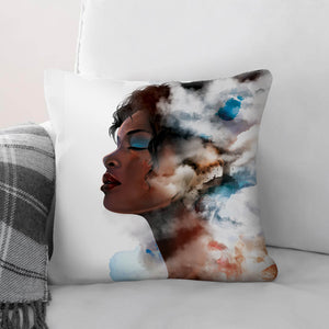 Clouded Woman C Cushion Cushion Cushion Square Clock Canvas