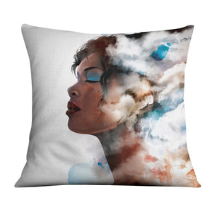 Clouded Woman C Cushion Cushion Cushion Square Clock Canvas
