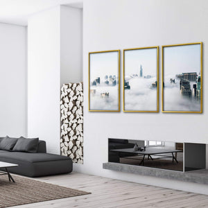 Cloudy City Canvas Art Clock Canvas