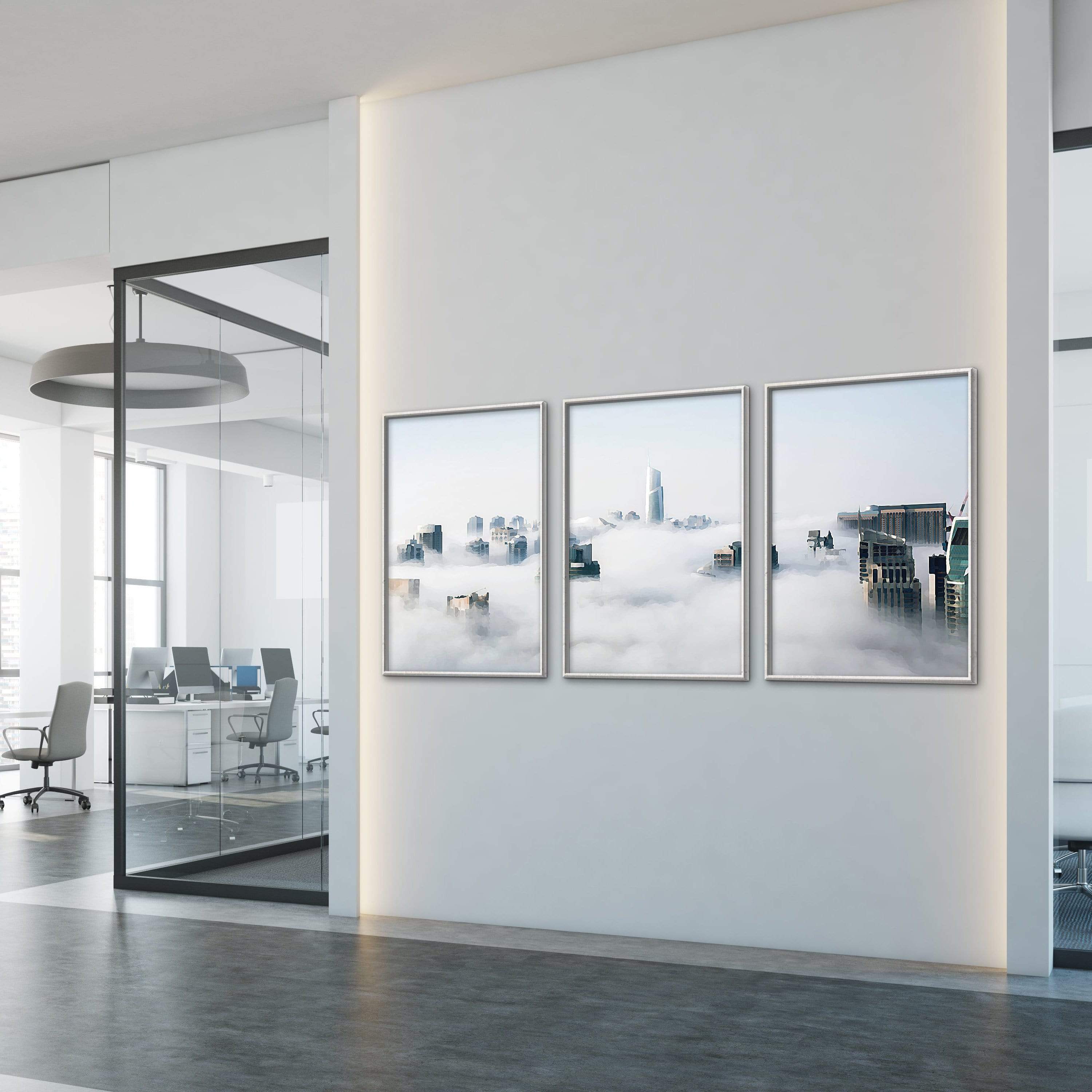 Cloudy City Canvas Art Clock Canvas
