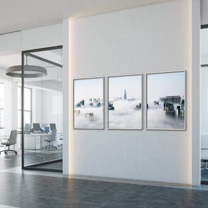 Cloudy City Canvas Art Clock Canvas