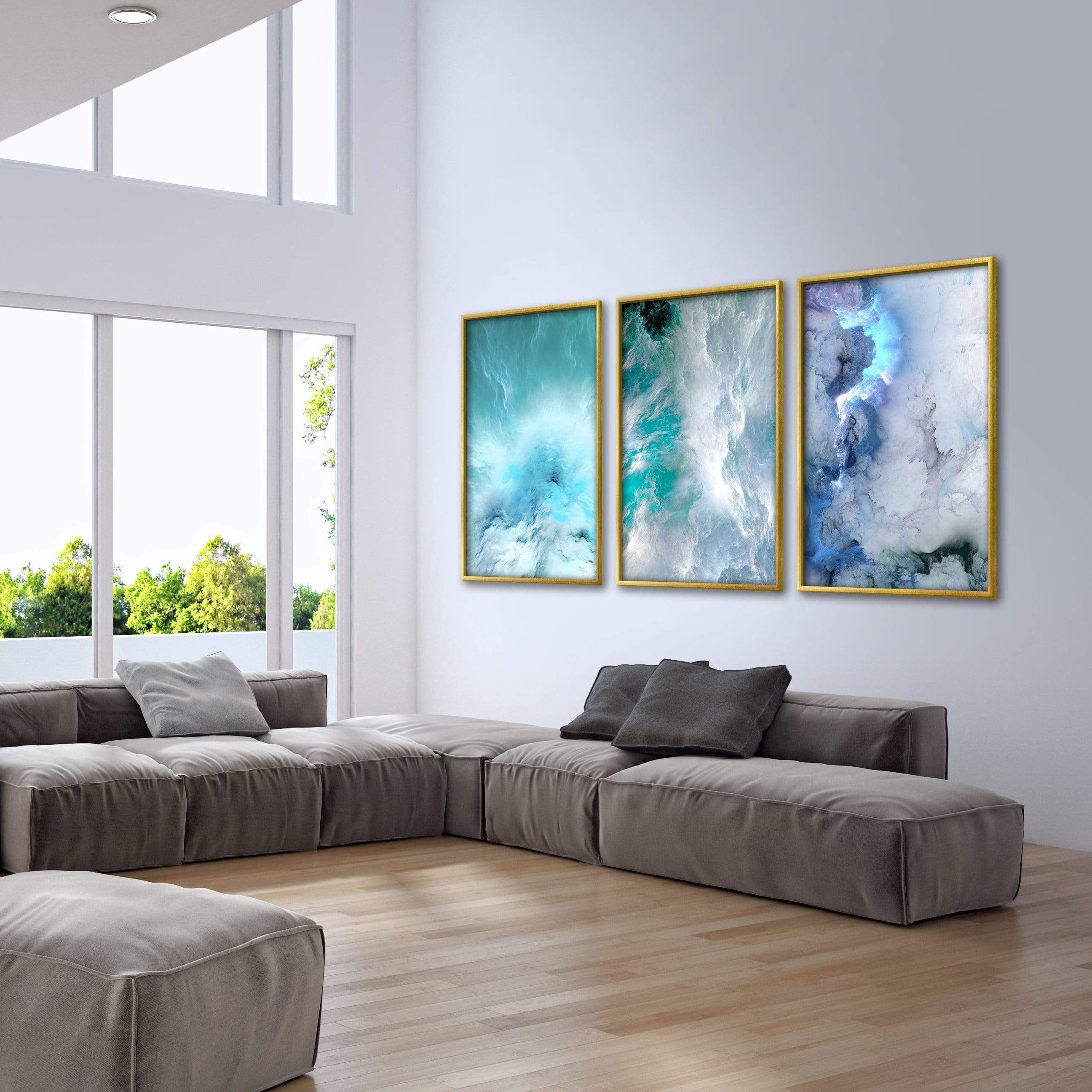 Cloudy Wave Canvas Art Clock Canvas