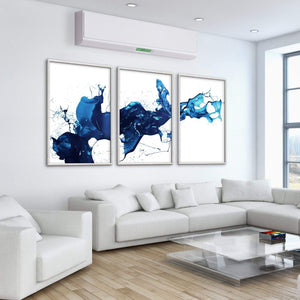 Cobalt Splash Canvas Art Clock Canvas