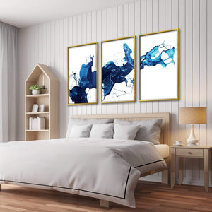 Cobalt Splash Canvas Art Clock Canvas