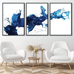 Cobalt Splash Canvas Art Clock Canvas