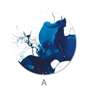 Cobalt Splash - Circle Canvas Art A / 40 x 40cm / Standard Gallery Wrap Clock Canvas