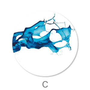 Cobalt Splash - Circle Canvas Art C / 40 x 40cm / Standard Gallery Wrap Clock Canvas
