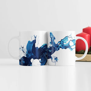 Cobalt Splash Mug Mug White Clock Canvas