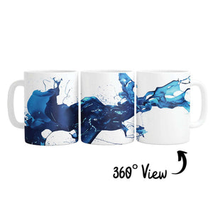 Cobalt Splash Mug Mug White Clock Canvas
