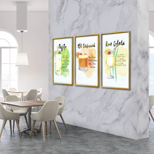 Cocktail Recipes Canvas Art Clock Canvas