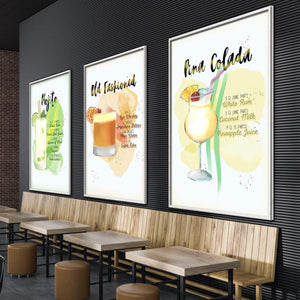 Cocktail Recipes Canvas Art Clock Canvas