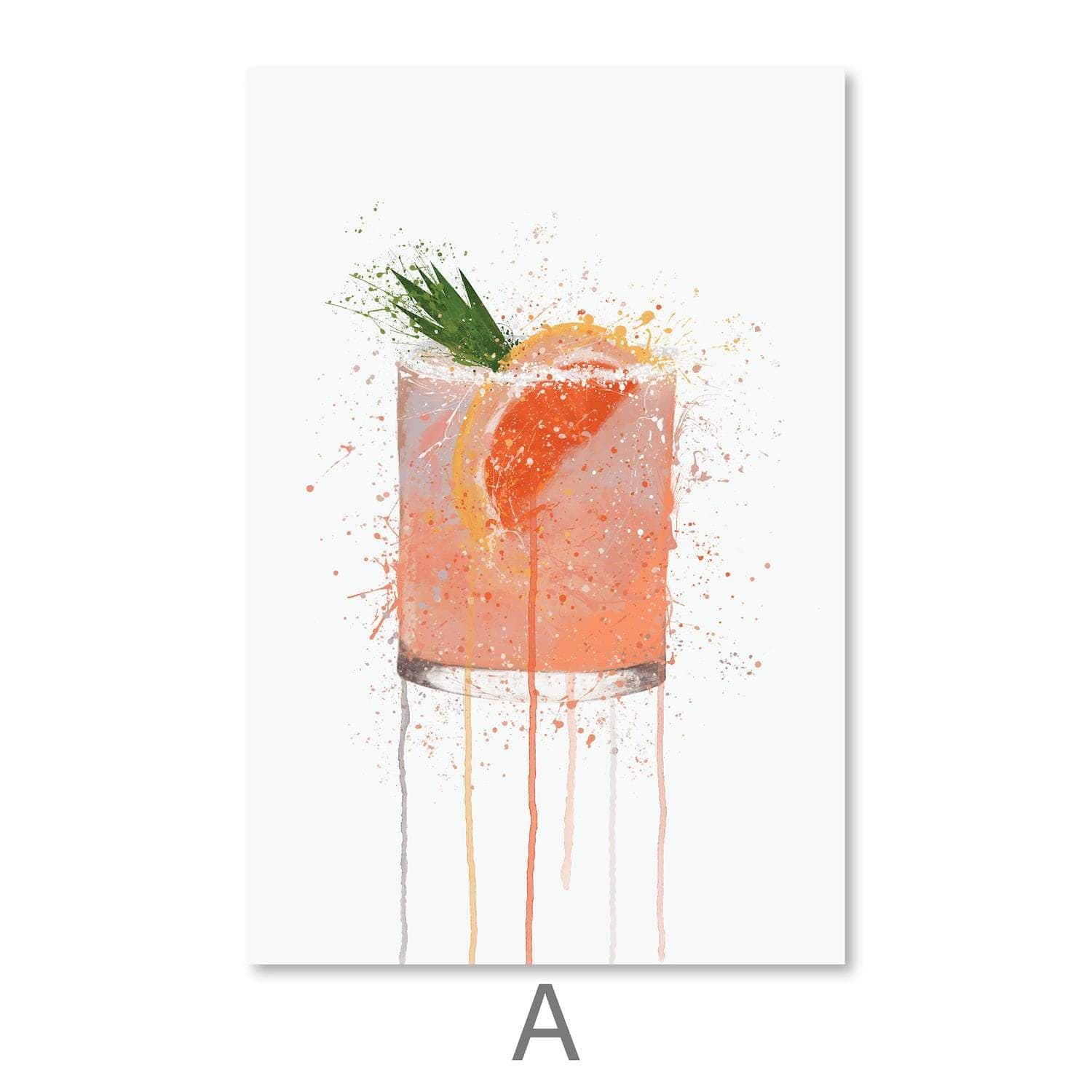 Cocktails Canvas Art A / 30 x 45cm / Unframed Canvas Print Clock Canvas