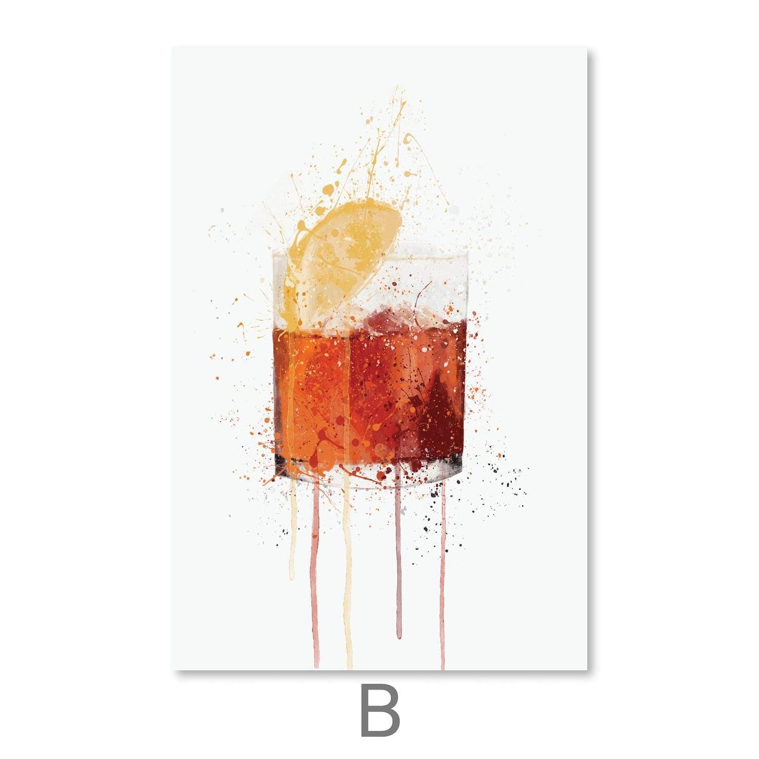 Cocktails Canvas Art B / 30 x 45cm / Unframed Canvas Print Clock Canvas