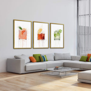 Cocktails Canvas Art Clock Canvas