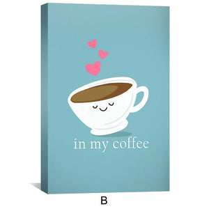 Coffee and Cream Love Canvas Art Clock Canvas