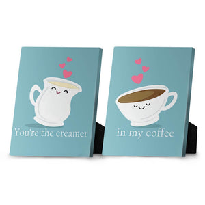 Coffee and Cream Love Desktop Canvas Desktop Canvas Clock Canvas