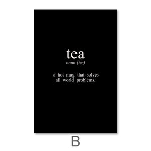 Coffee and Tea Canvas Art B / 40 x 50cm / No Board - Canvas Print Only Clock Canvas