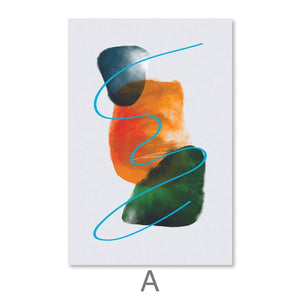 Color Collage Canvas Art A / 30 x 45cm / Unframed Canvas Print Clock Canvas