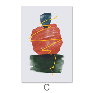 Color Collage Canvas Art C / 30 x 45cm / Unframed Canvas Print Clock Canvas