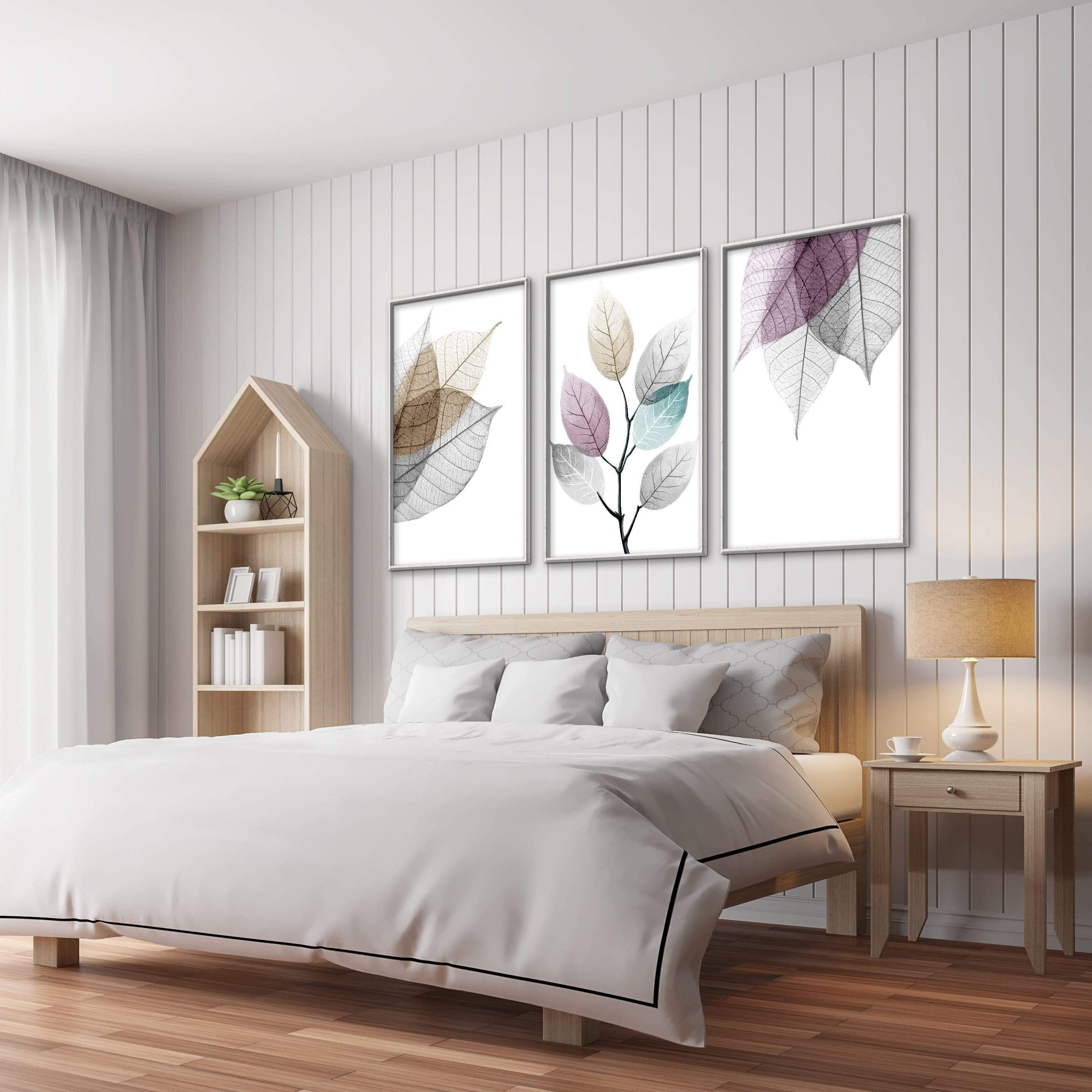 Color Splash Leaf Canvas Art Clock Canvas