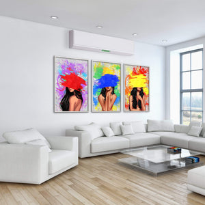 Color Splash Woman Canvas Art Clock Canvas