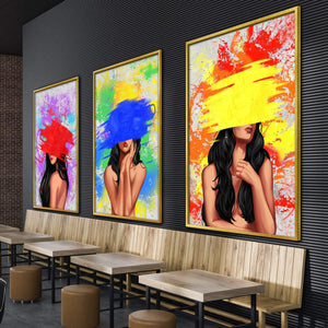 Color Splash Woman Canvas Art Clock Canvas