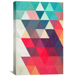 Colored Triangles 1 Canvas Art Clock Canvas