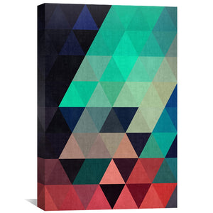 Colored Triangles 4 Canvas Art Clock Canvas
