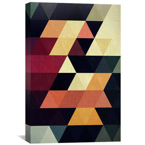 Colored Triangles 5 Canvas Art Clock Canvas