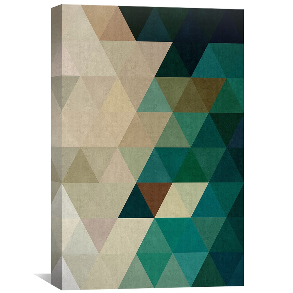 Colored Triangles 6 Canvas Art Clock Canvas