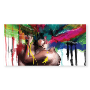 Colorful Embrace Canvas Art Clock Canvas