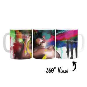 Colorful Embrace Mug Mug White Clock Canvas